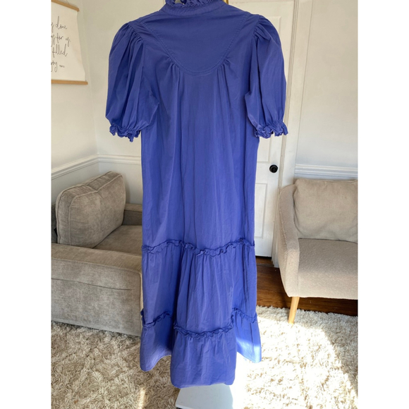 Pomander Place Blue Maxi Dress Cottagecore Ruffle Tiered Old Money Quiet Luxury - Picture 3 of 10